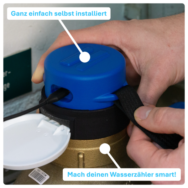 hydropmeter auf dem Wasserzähler befestigen
